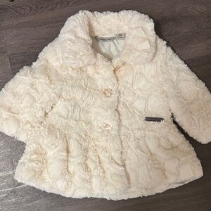 Calvin Klein Kids Ivory Faux Fur Jacket